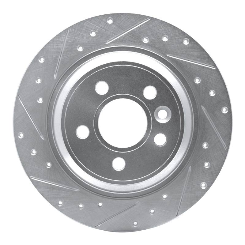 Volvo V60 Cross Country Brake Rotor (1) - Rear Left - R1 Concepts - Drilled & Slotted - Silver - `07-`18
